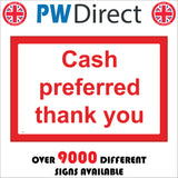 SE119 Cash Preferred Thank You Cards Payments Notes Change Coins Finance Funds