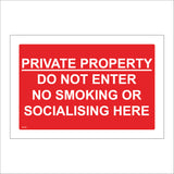 SE125 Private Property No Smoking Socialising Here
