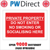 SE125 Private Property No Smoking Socialising Here