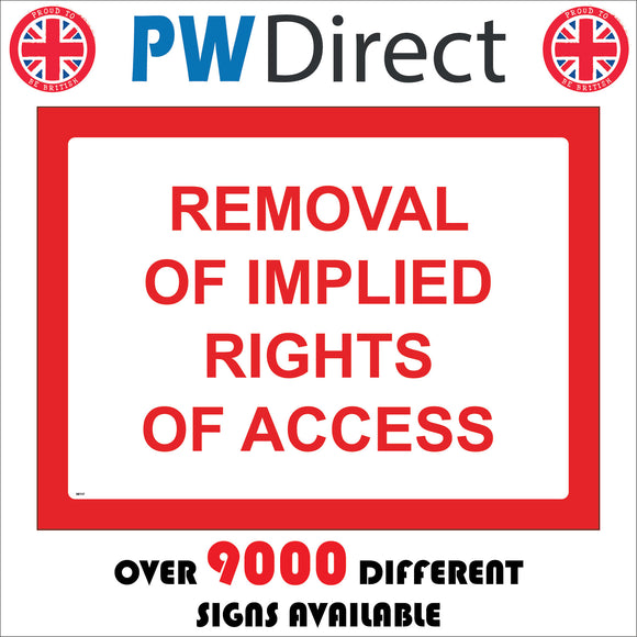 SE137 Removal Of Implied Rights Of Access