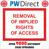 SE137 Removal Of Implied Rights Of Access