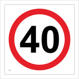 TR006 40 Miles Per Hour Sign with Circle