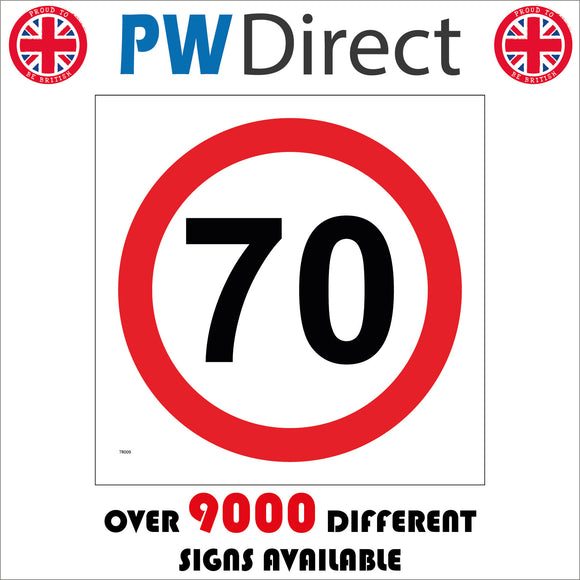 70 Miles Per Hour Sign with Circle – PWDirect - Main Image