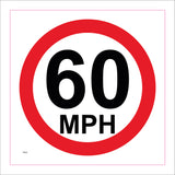 TR032 60 Mph Sign with Circle