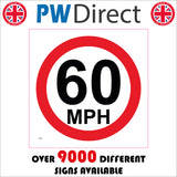 TR032 60 Mph Sign with Circle