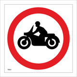 TR067 No Motor Bikes Sign with Motor Bike