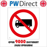 TR069 Trucks Prohibited Sign with Truck