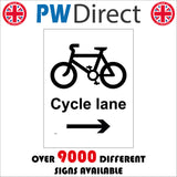TR088 Cycle Lane Right Sign with Bike Arrow