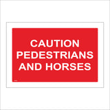 TR106 Caution Pedestrians And Horses Sign