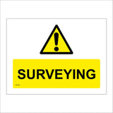 TR128 Surveying Sign with Triangle Exclamation Mark