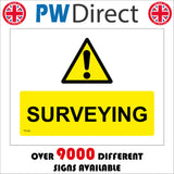 TR128 Surveying Sign with Triangle Exclamation Mark