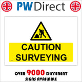TR130 Caution Surveying Sign with Triangle Working Person