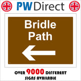 TR140 Bridle Path Left Sign with Arrow