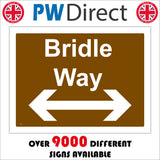 TR147 Bridle Way Left Right Sign with Arrow