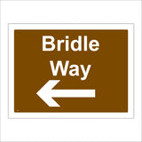 TR148 Bridle Way Left Sign with Arrow