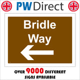 TR148 Bridle Way Left Sign with Arrow