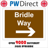 TR149 Bridle Way Right Sign with Arrow