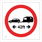 TR160 Car Caravan 42Ft Sign with Circle Car Caravan Arrows