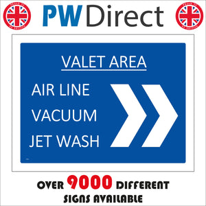 TR161 Valet Area Right Sign with Arrows