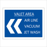 TR162 Valet Area Left Sign with Arrows