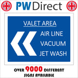TR162 Valet Area Left Sign with Arrows