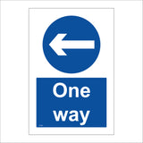 TR168 One Way Left Sign with Circle Arrow