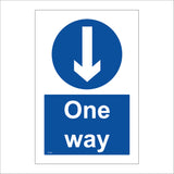 TR169 One Way Down Sign with Circle Arrow