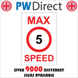 TR180 Max Speed 5 Sign with Circle