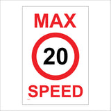 TR183 Max Speed 20 Sign with Circle