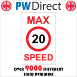 TR183 Max Speed 20 Sign with Circle