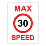 TR184 Max Speed 30 Sign with Circle