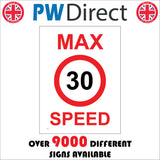 TR184 Max Speed 30 Sign with Circle