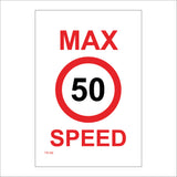 TR186 Max Speed 50 Sign with Circle