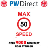 TR186 Max Speed 50 Sign with Circle