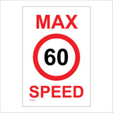 TR187 Max Speed 60 Sign with Circle