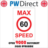 TR187 Max Speed 60 Sign with Circle