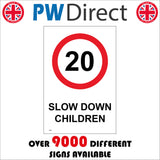 TR205 Slow Down Children Sign with Circle
