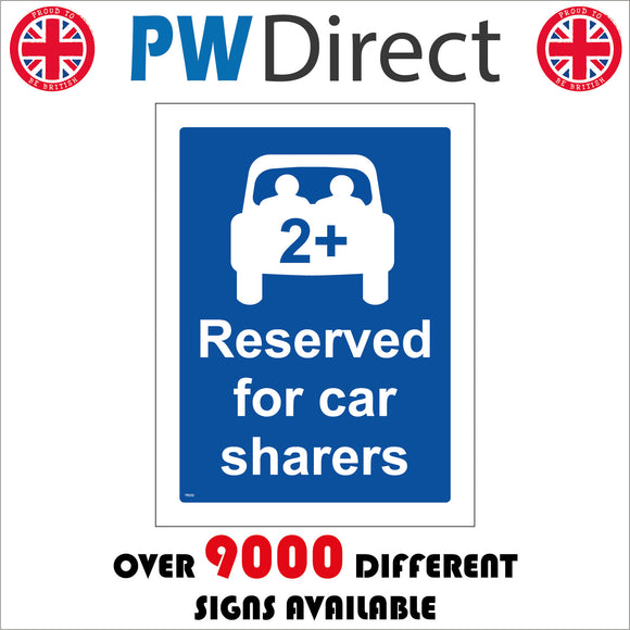 TR232 Reserved For Car Sharers Sign with Car People 2+