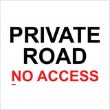 TR236 Private Road No Access Sign