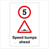 TR280 Speed Bumps Ahead 5 MPH Sign with Circle 5 Triangle Speed Bumps