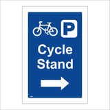 TR380 Cycle Stand Right Arrow Parking Sign with Bicycle Right Arrow Parking Logo