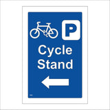 TR381 Cycle Stand Left Arrow Parking Sign with Bicycle Left Arrow Parking Logo