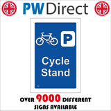 TR382 Cycle Stand Parking Sign with Bicycle Parking Logo