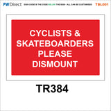 TBL001 Red Road Traffic Signs Ramp Bike Closed Control Slow Down Sign