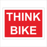 TR388 Think Bike Car Van Lorry Vehicle Sticker Sign