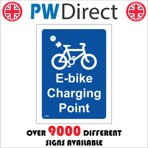 TR389 E-Bike Charging Point Sign with Plug Socket Bike