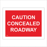 TR396 Caution Concealed Roadway Sign