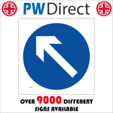 TR438 Arrow Top Left Diagonal Up Direction  Sign with Diagonal Up arrow Left