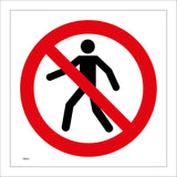 TR441 No Pedestrians Sign with Circle Person Diagonal Line