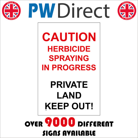 TR444 Caution Herbicide Spraying In Progress Keep Out Sign